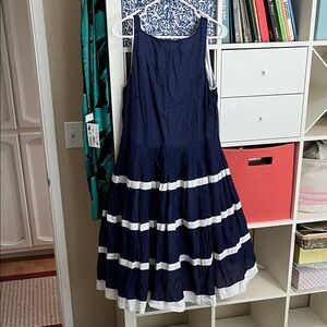 Talbots Navy and White Casual Dress